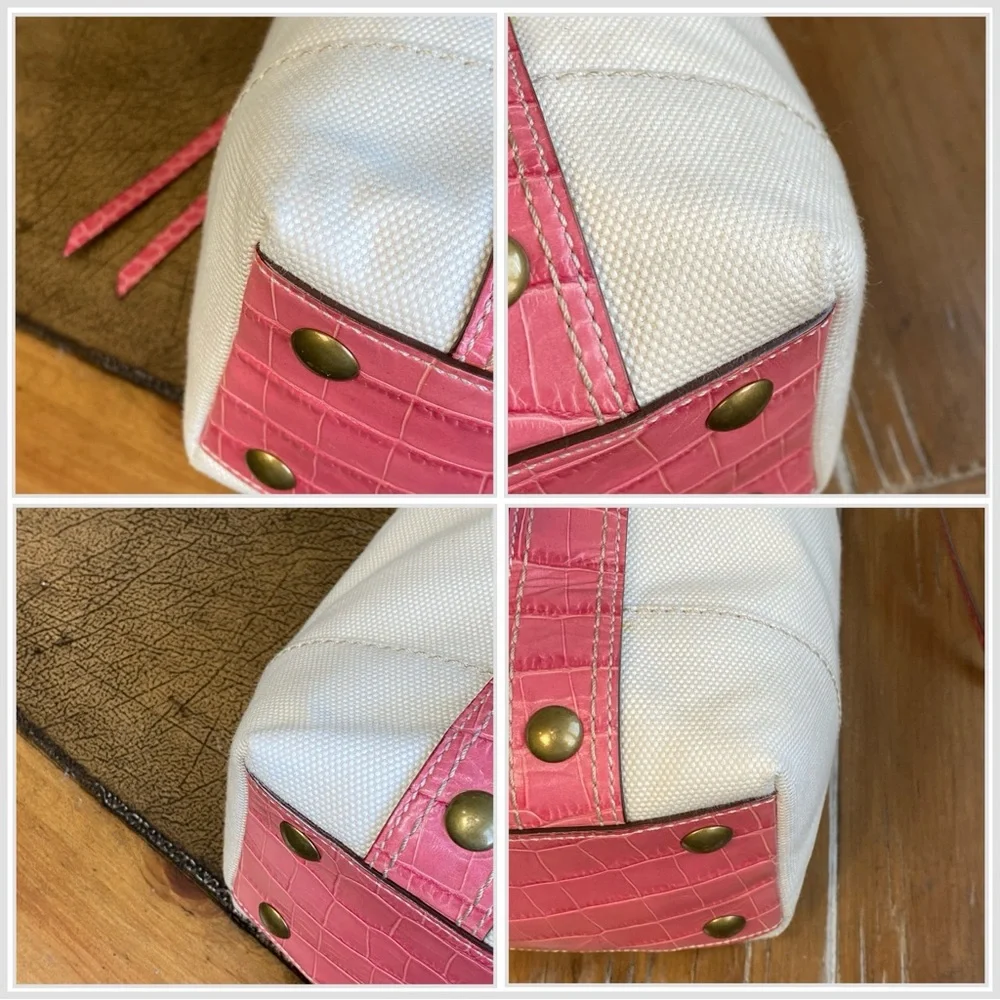 Coach RARE Exotic Legacy Pink Croc Embossed Trim Tote Y2K - Picture 12 of 17